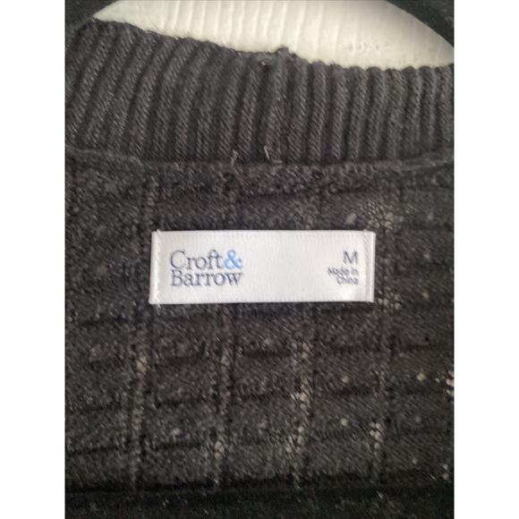 Croft Barrow Womens Medium Black Knit Open Cardigan NEW - Picture 2 of 7